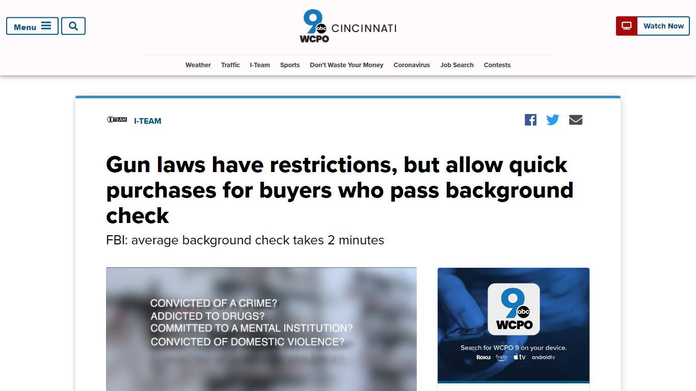 Gun laws allow quick purchase if you pass background check - WCPO